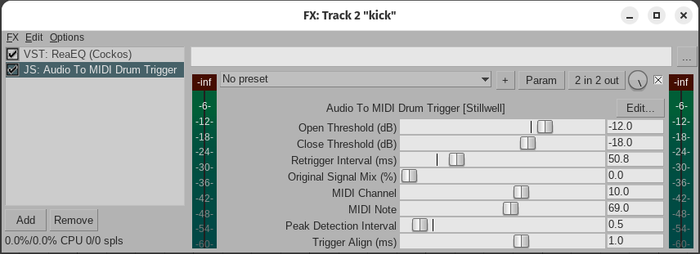 Reaper MIDI Trigger